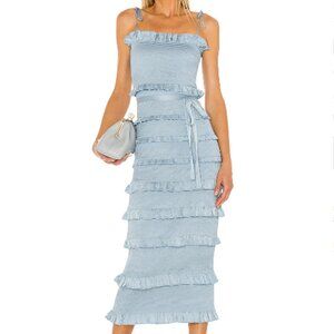 V. Chapman Lily Midi Dress in Cashmere Blue